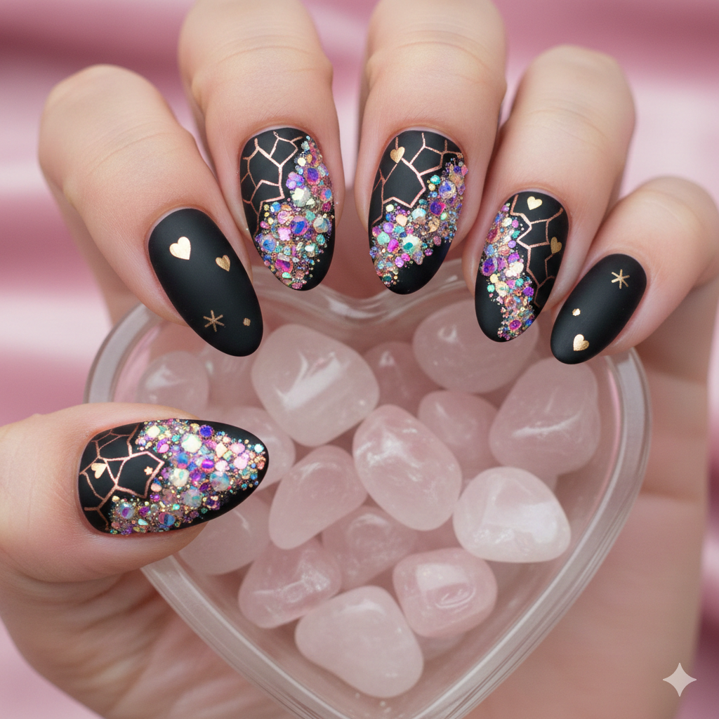 3D Valentine nail art
