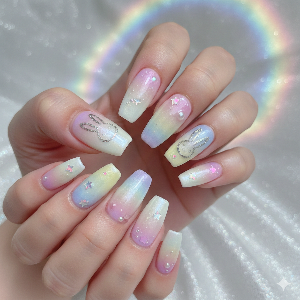 Bunny Aura Nails