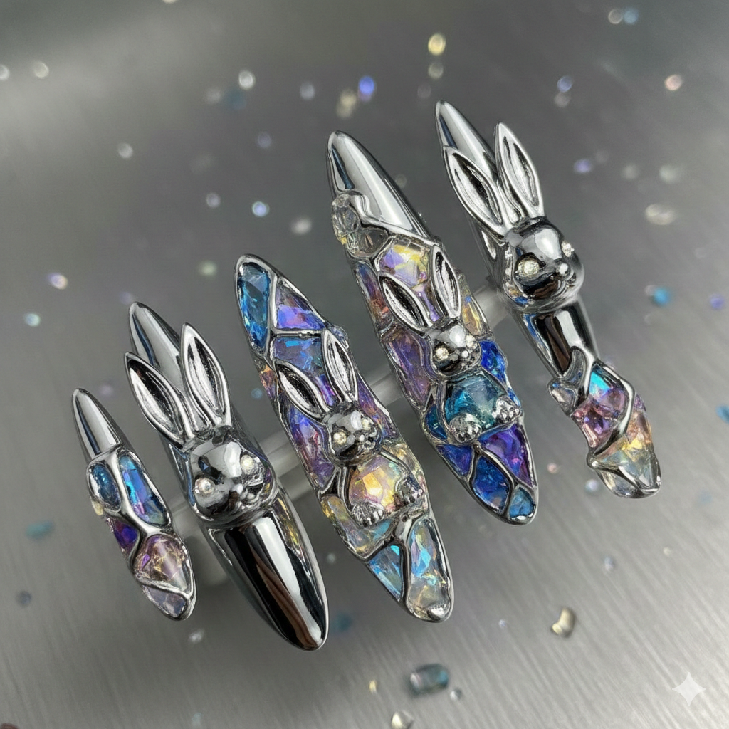 Chrome-Glass Bunny Fusion