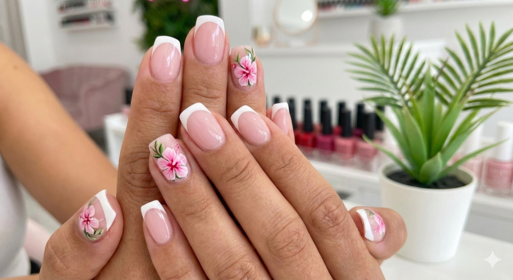 Classic Hibiscus Nails Designs