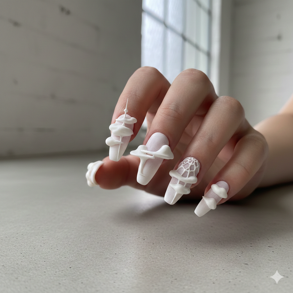 Cloud-Cast Texture Nails