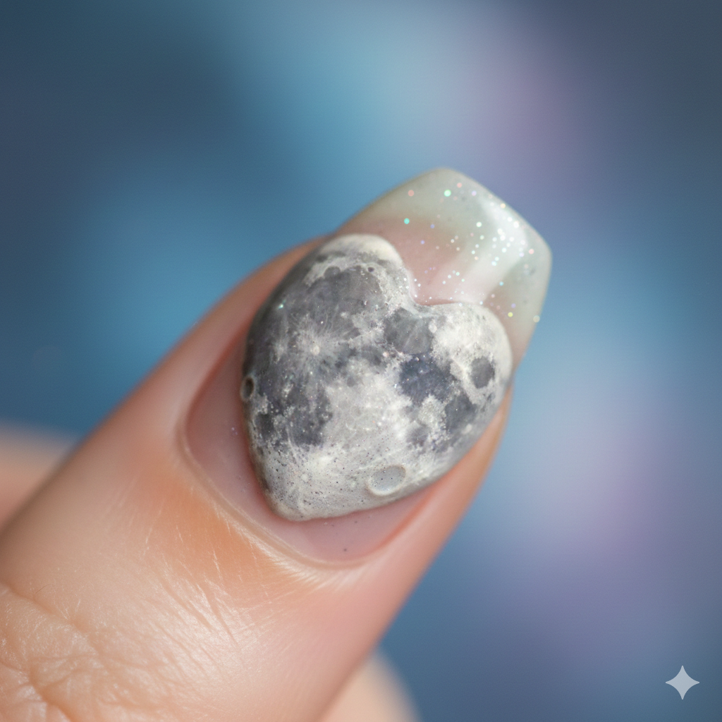 Crater Texture Moon Heart