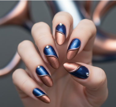 Dual-Tone Magnetic Split Nails

