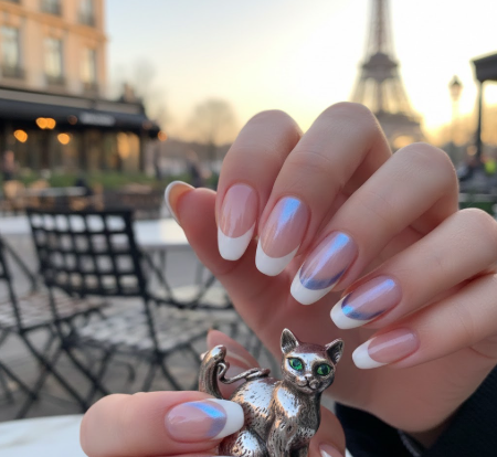 French-Inspired Cat Eye Tips
