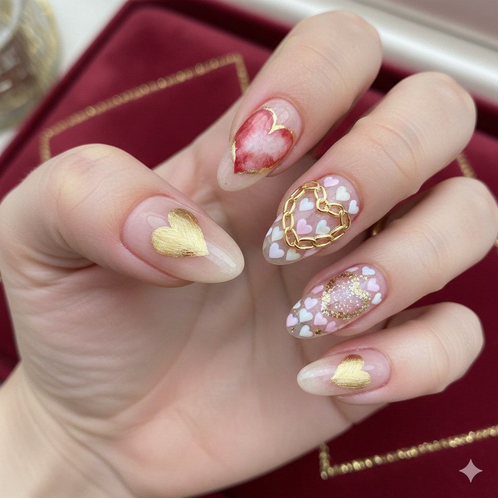 Gold Chain Link Heart