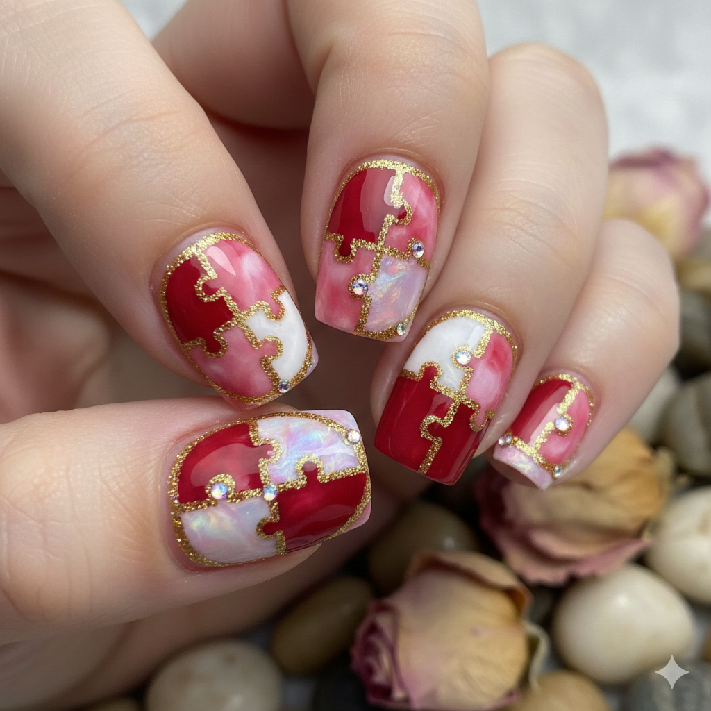 Interlocking Puzzle Hearts