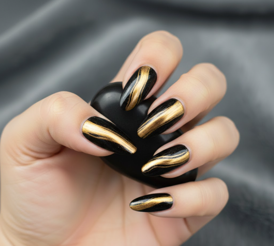 Liquid Gold Drift Cat Eye Nails