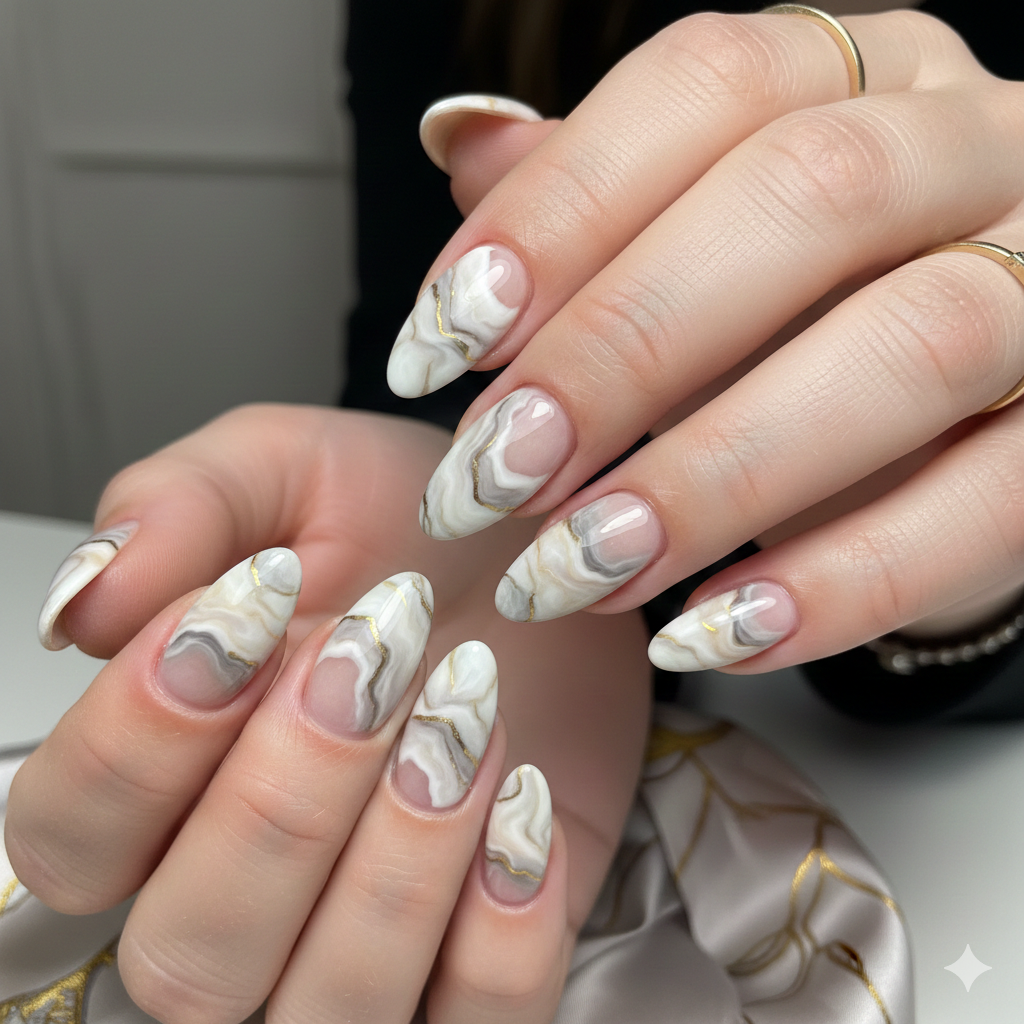 Marbleized  French Tips