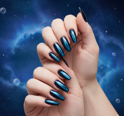 Midnight Disco Cat Eye Nails