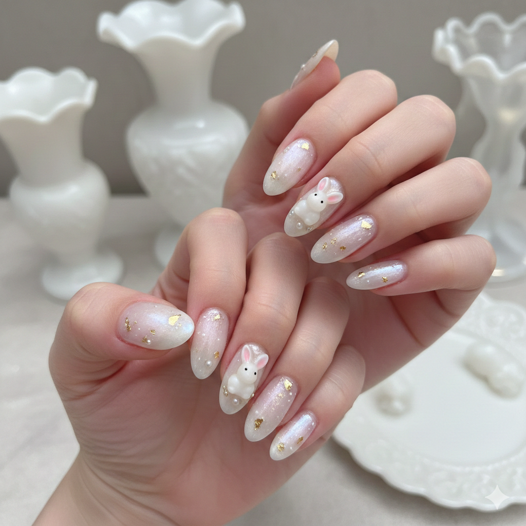 Milk-Glass Bunny Accents