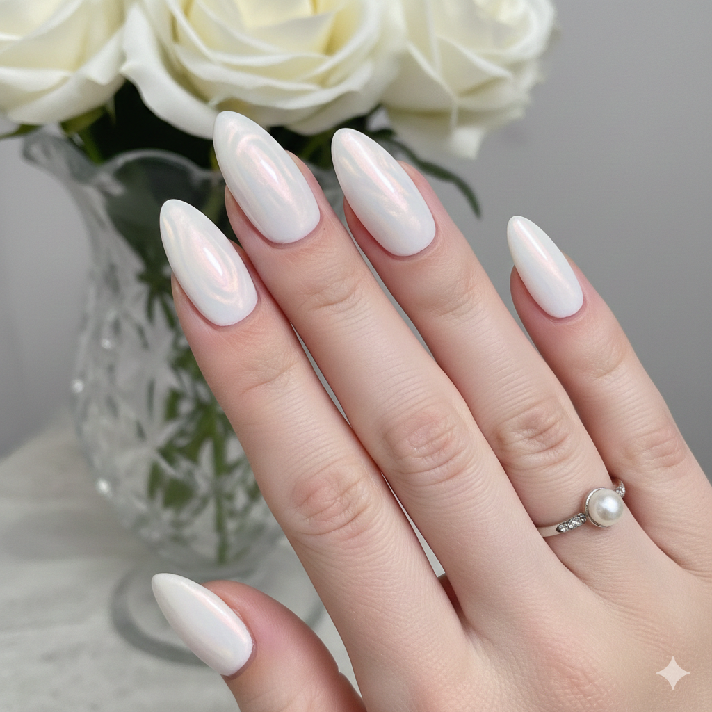 Milk Glass Reflection Nails