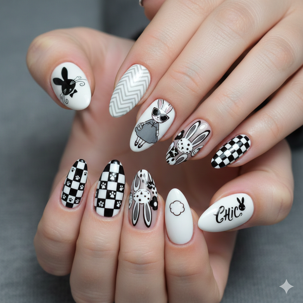 Monochrome Bunny Chic