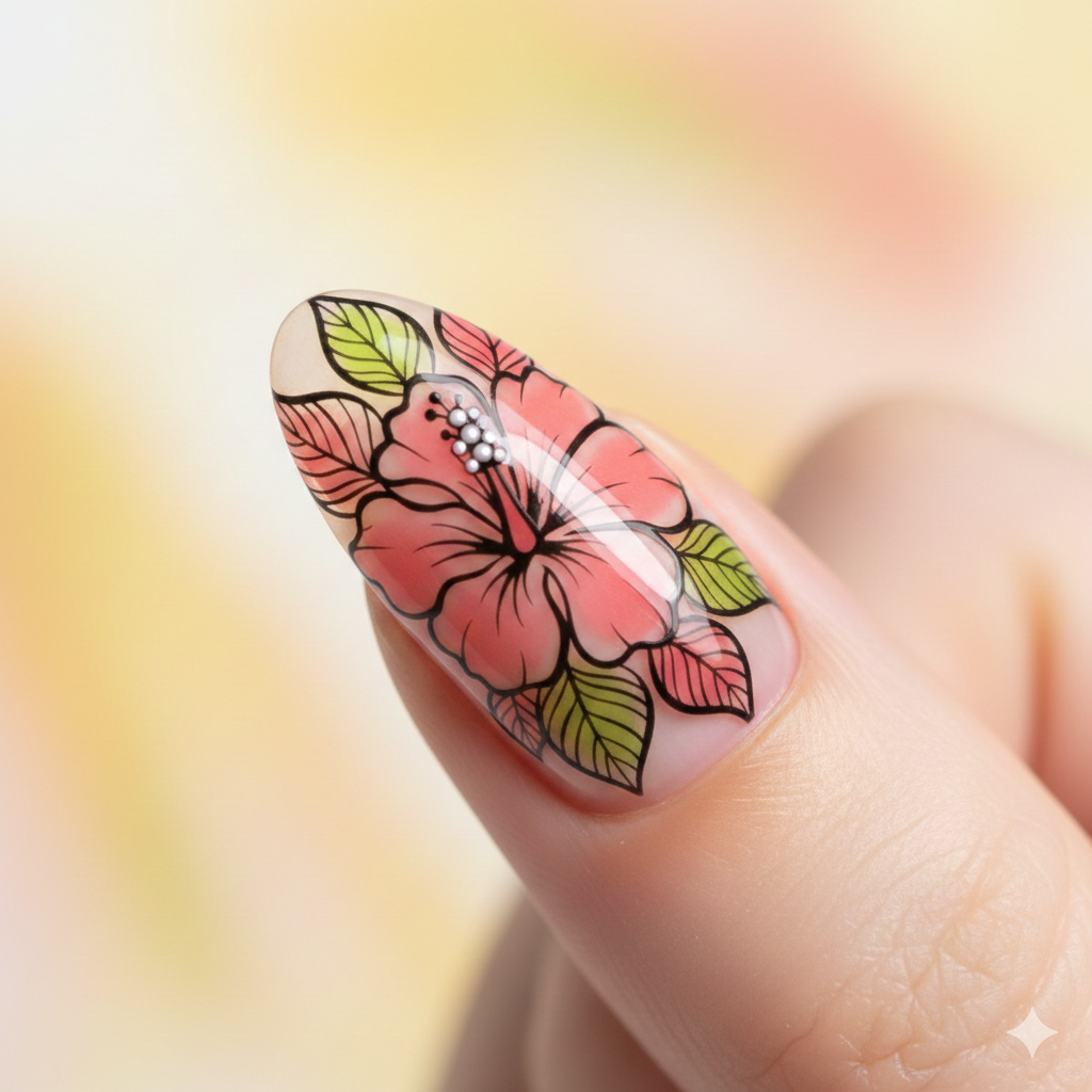 Negative Space Hibiscus Design