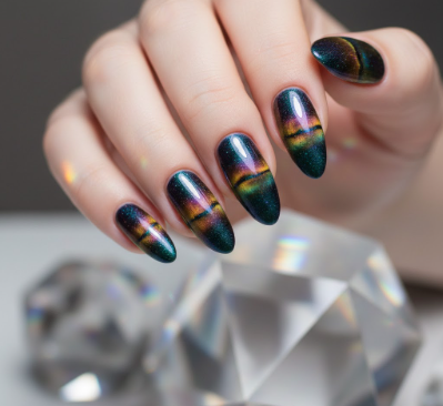 Prism Shift Cat Eye Nails
