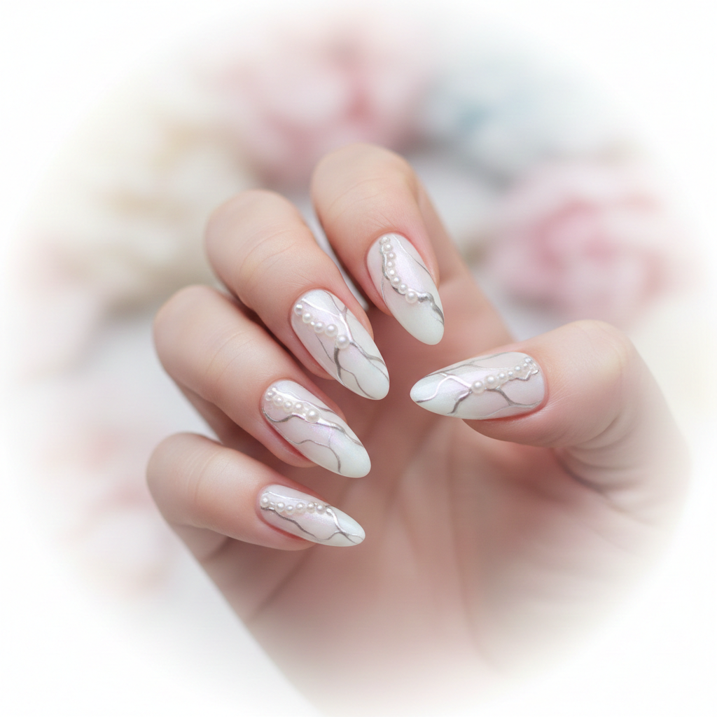  Soft Blur Frame Nails