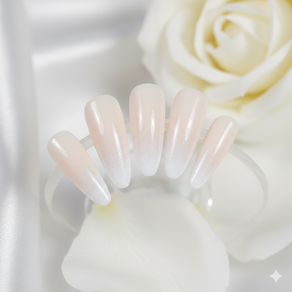 Soft Ivory Gradient Nails