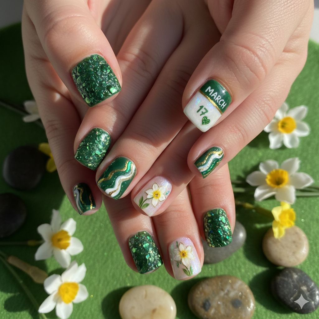 St. Patricks day nails