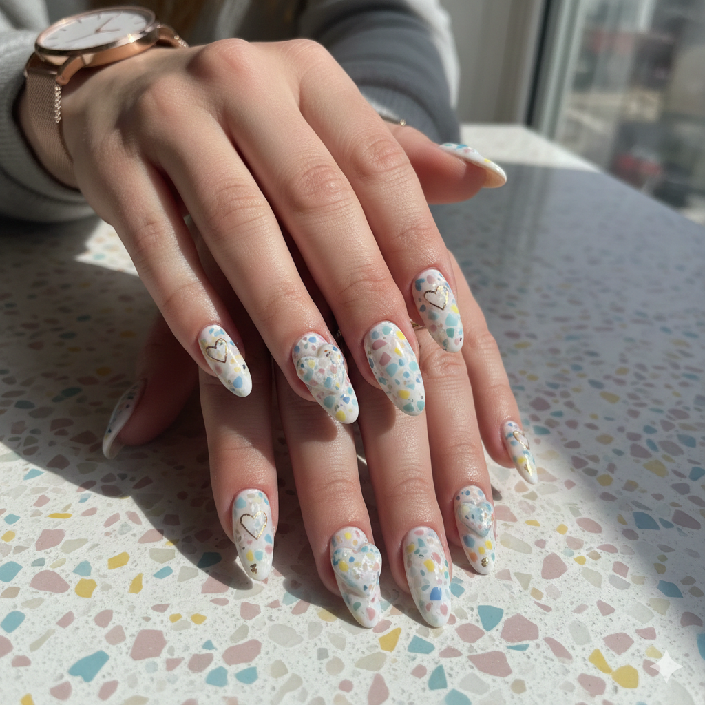 Terrazzo Stone Hearts