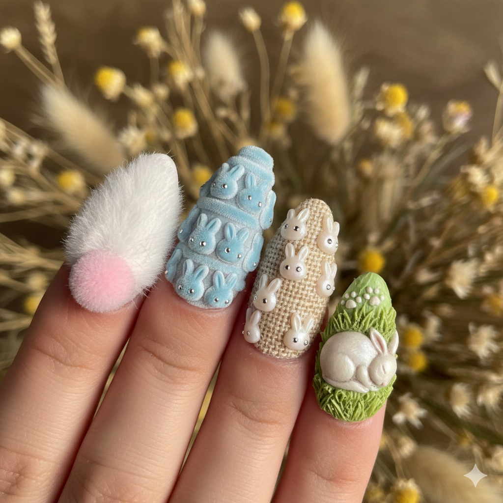 Texture-Only Bunny Nails