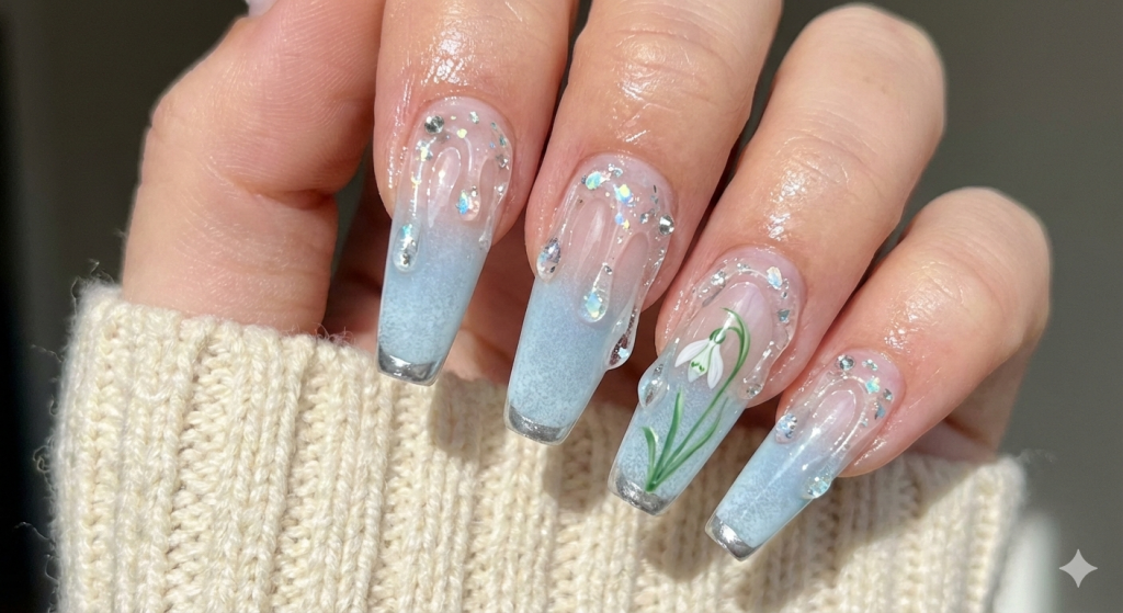 The Icicle Drip March nails
