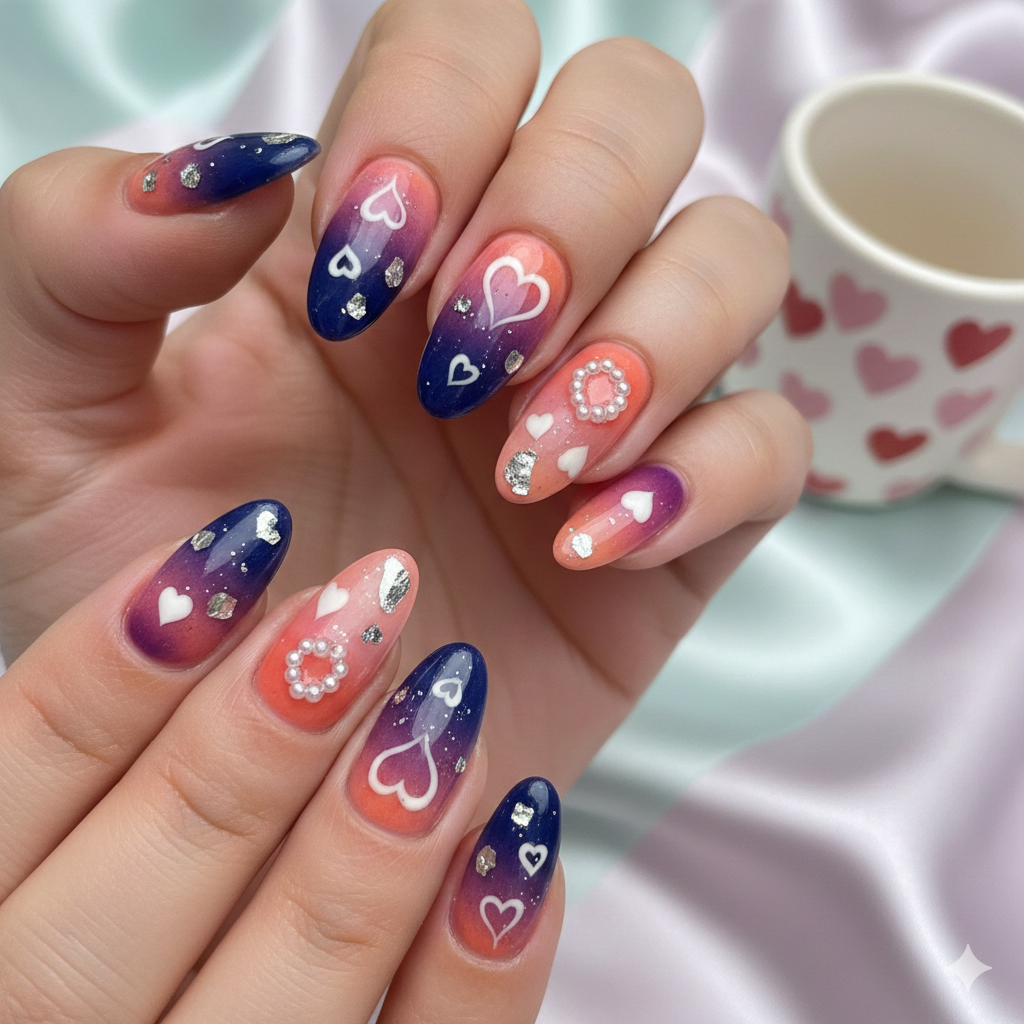 Valentine nails for brides
