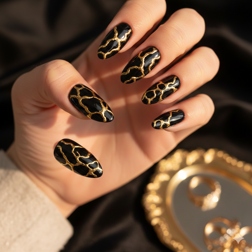 Vein of Gold Nails