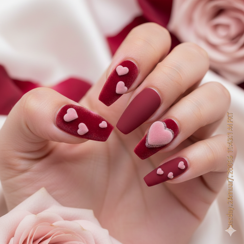 Velvet Matte Heart Accents