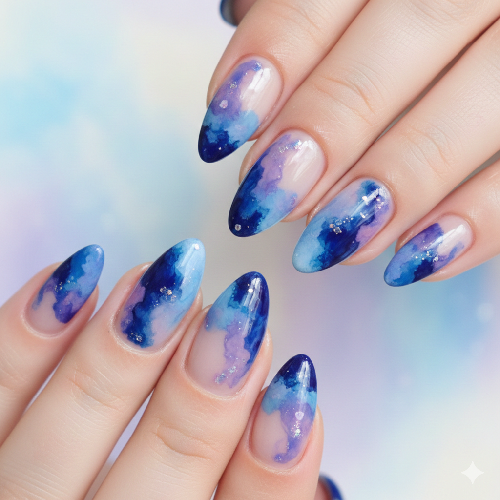 Watercolor Bleed French Tips