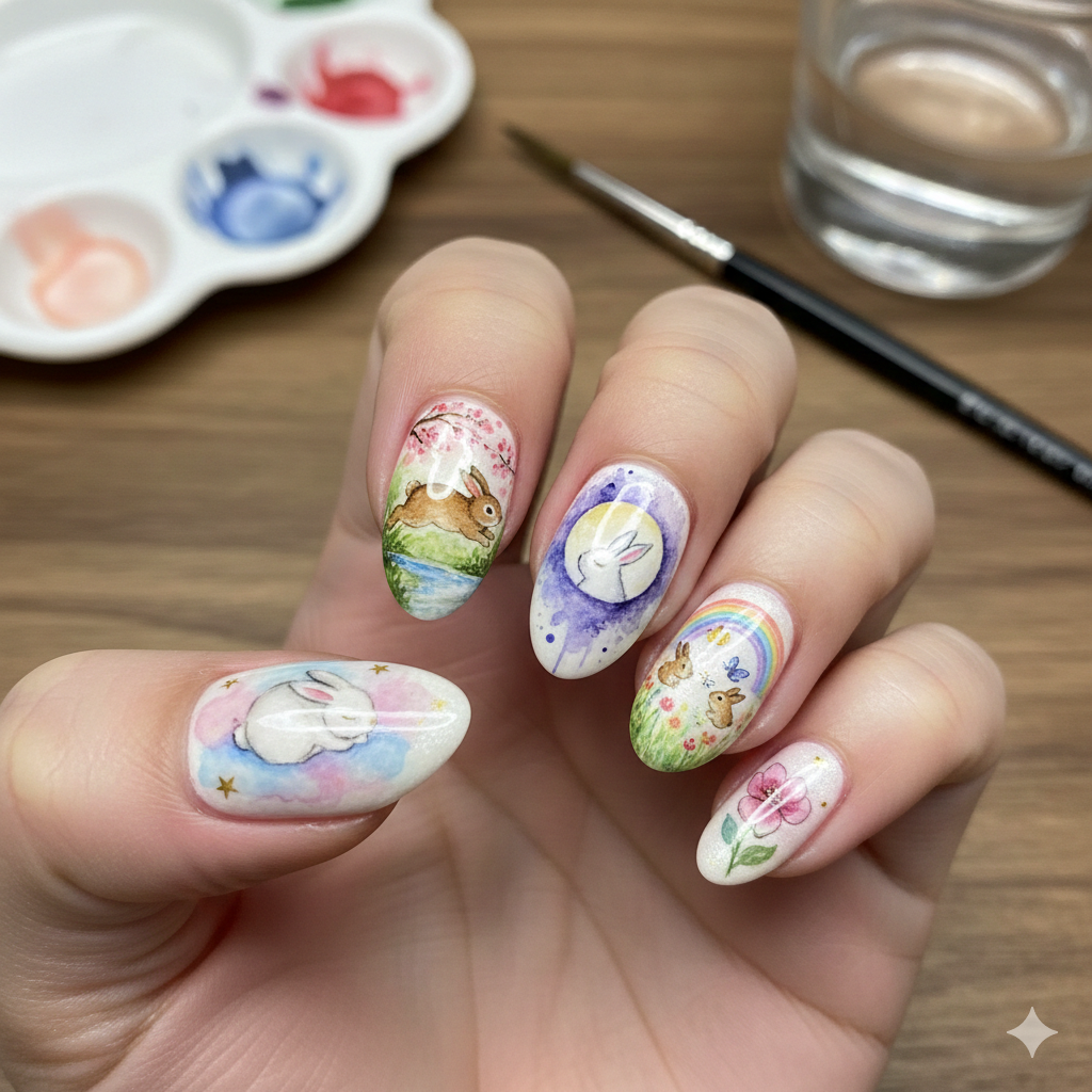 Watercolor Bunny Dreams