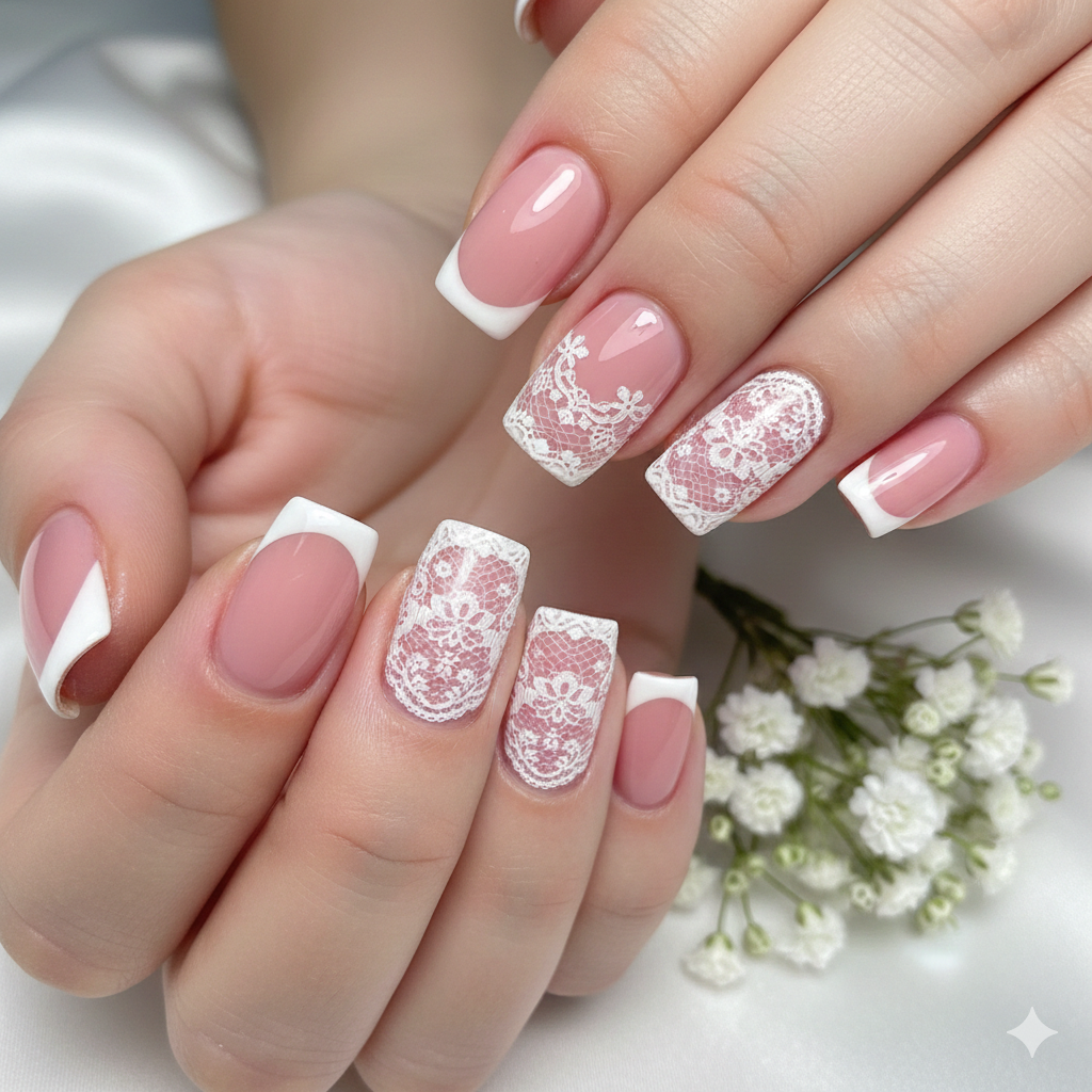 bridal French nails