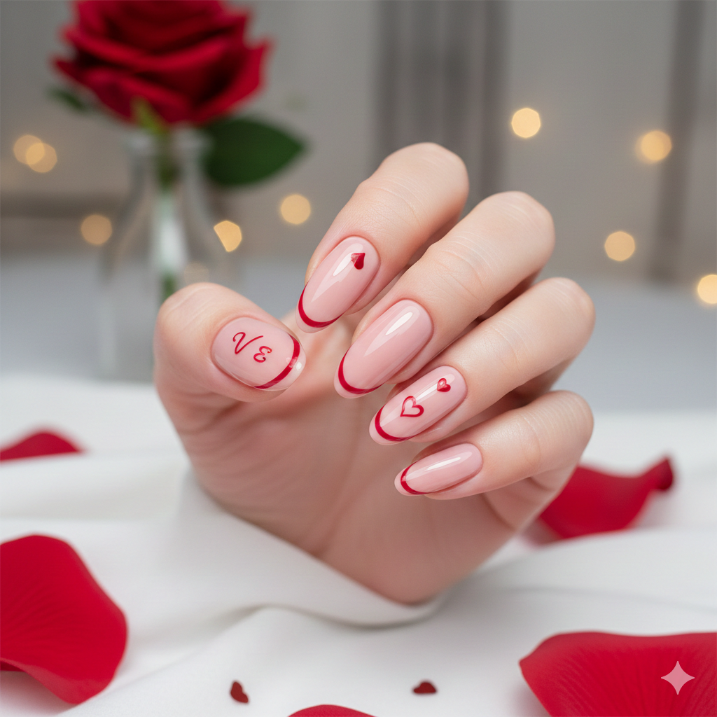 chrome Valentine nails