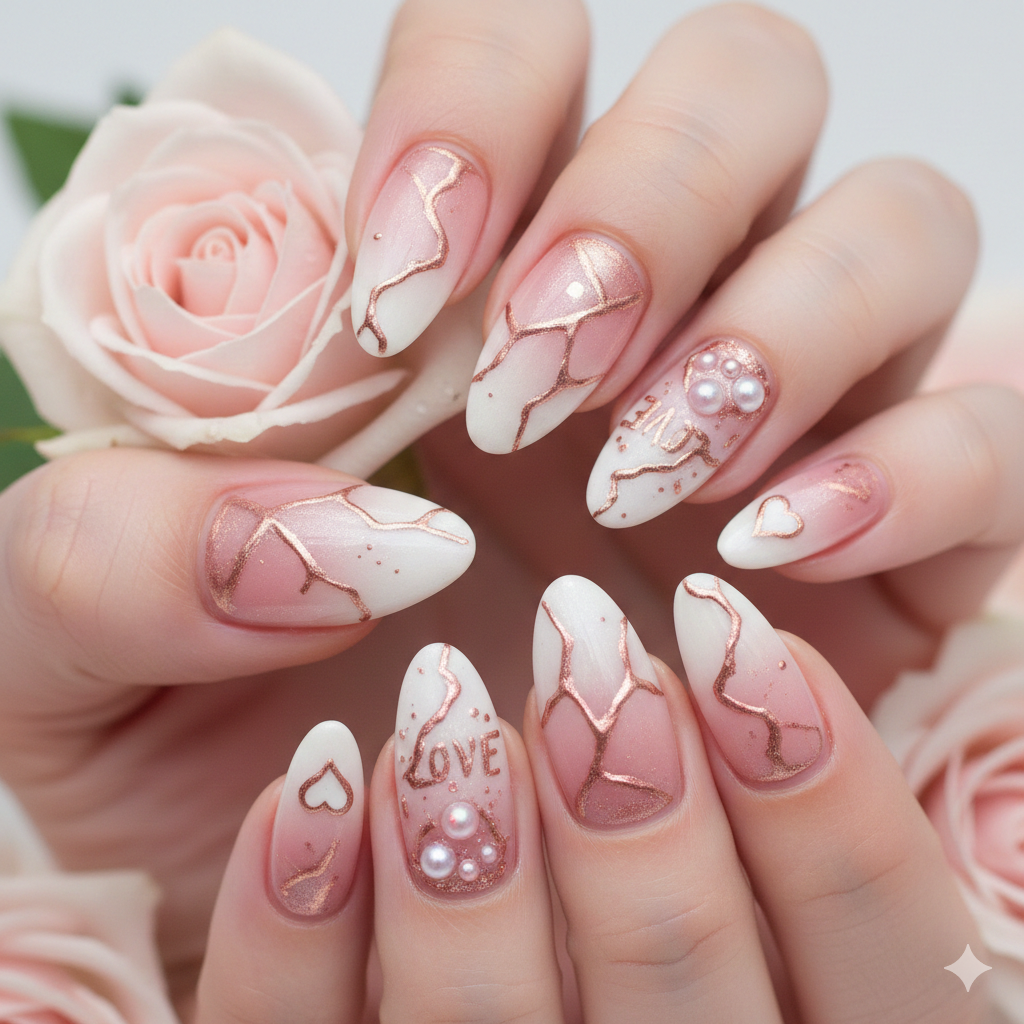 classy Valentine nail designs