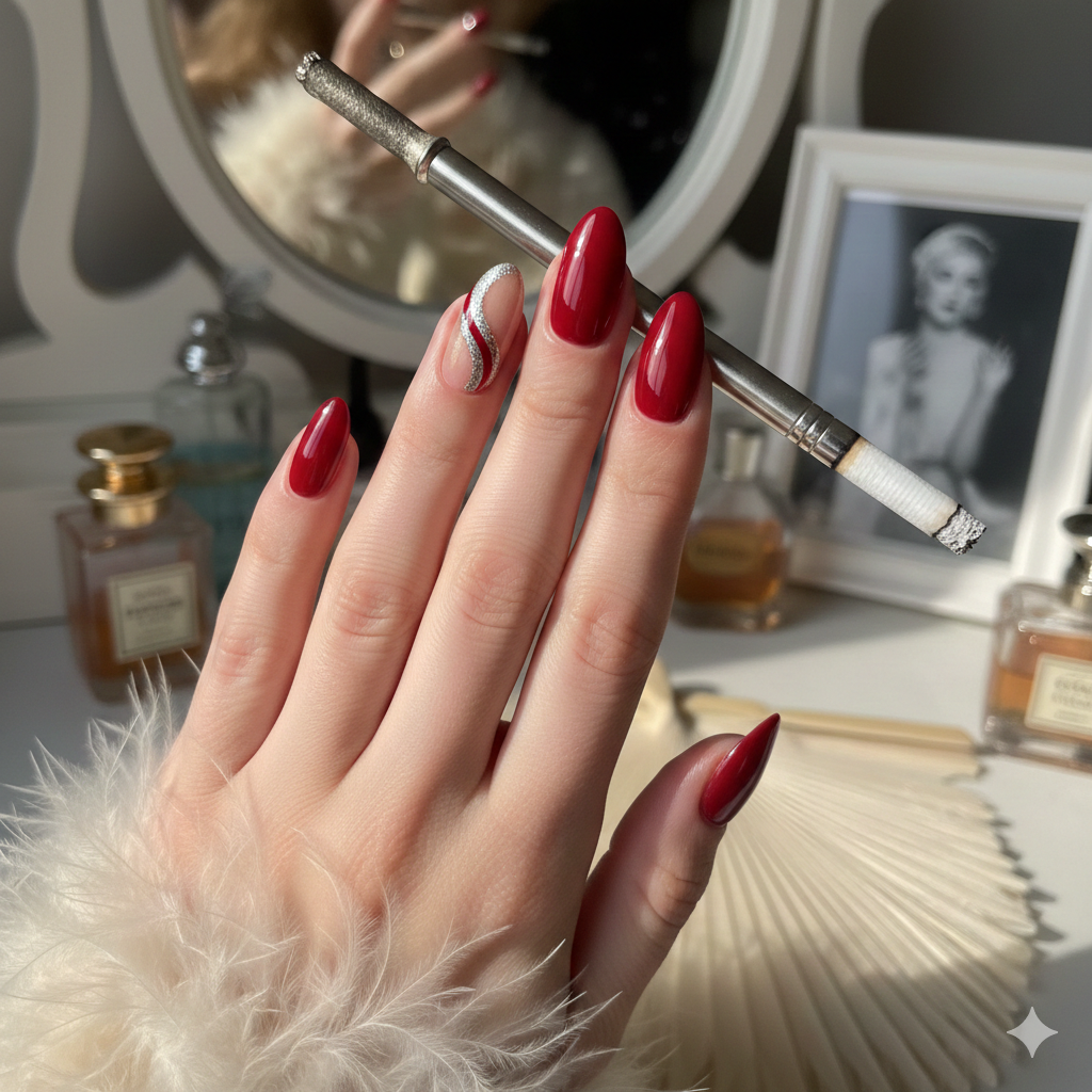 classy red manicure