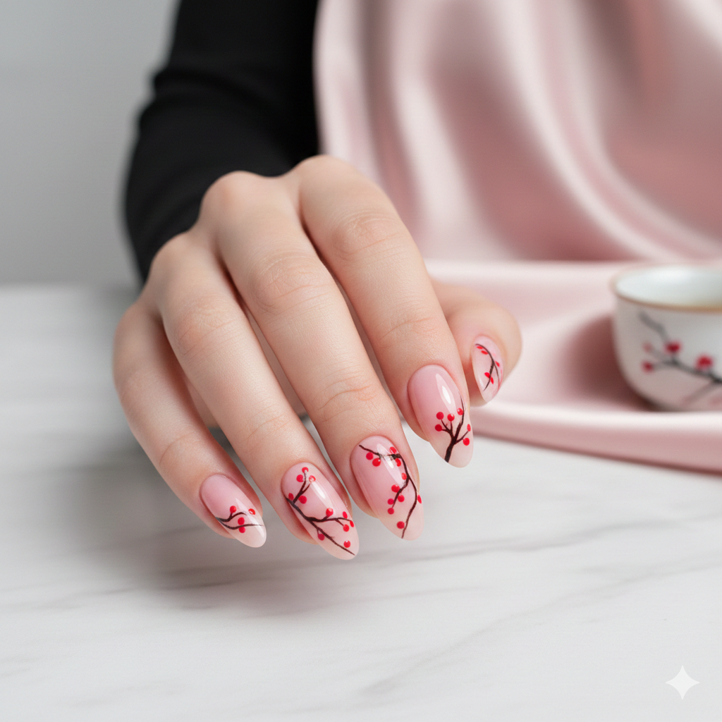 elegant red nail art