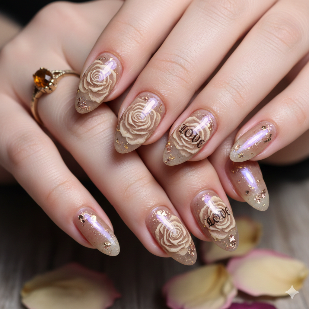 glitter Valentine nail designs
