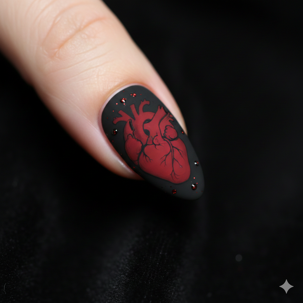 heart Valentine nail designs