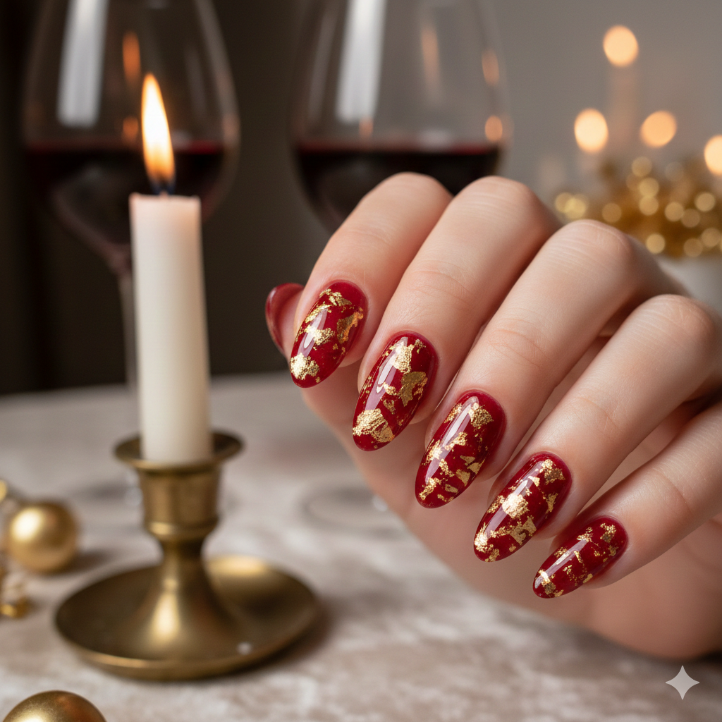 luxury red nails