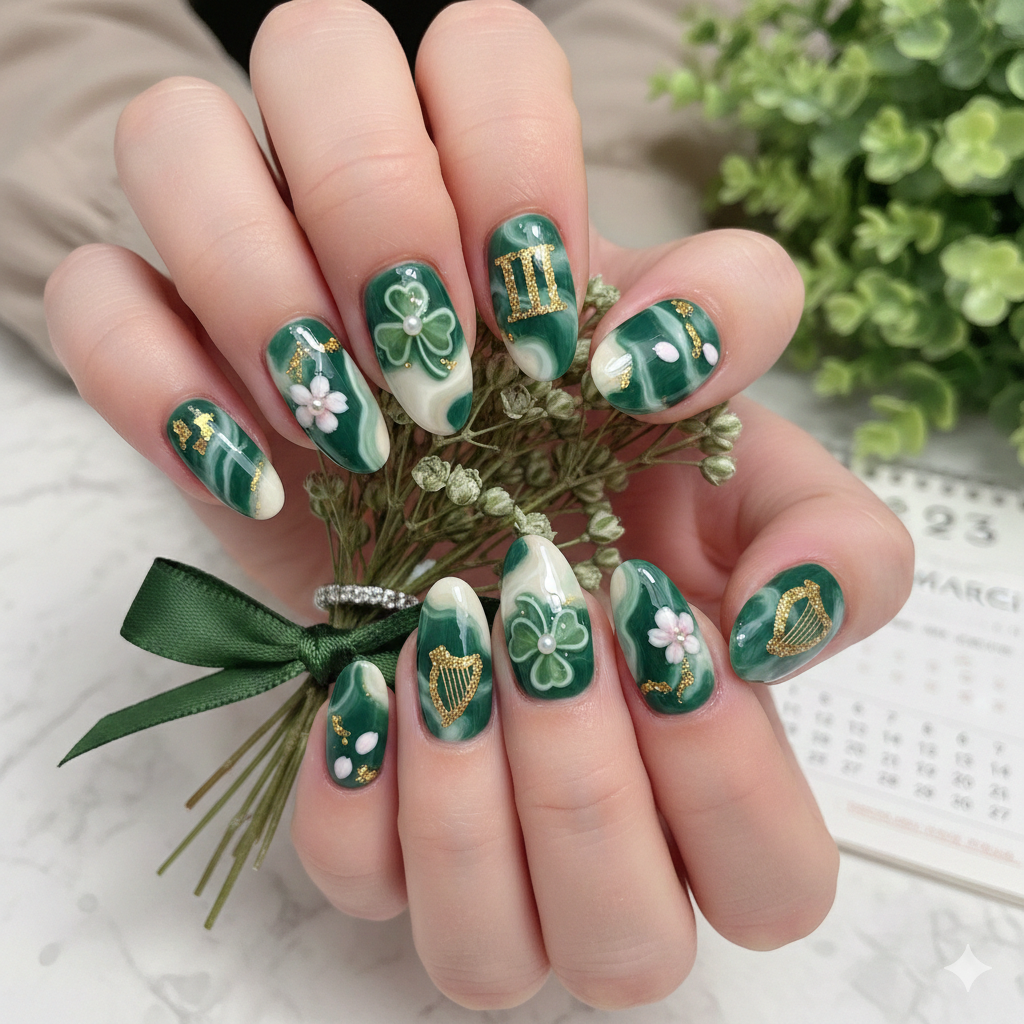 march acrylic nail designs