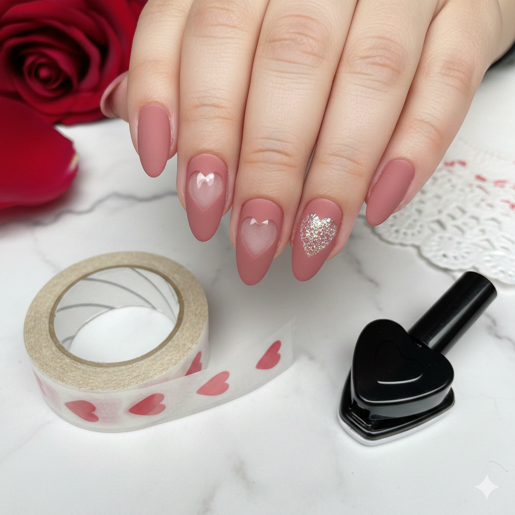 minimalist Valentine nails

