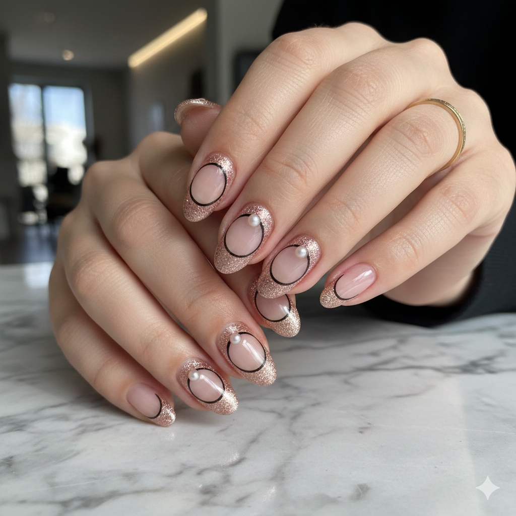 minimalist almond nails