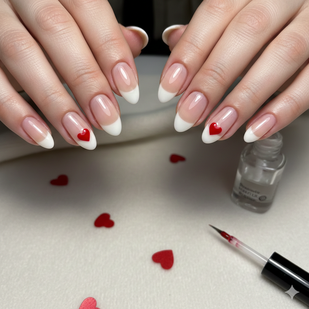 minimalist red nail design