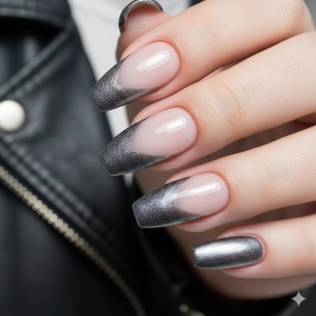 modern French tip nails