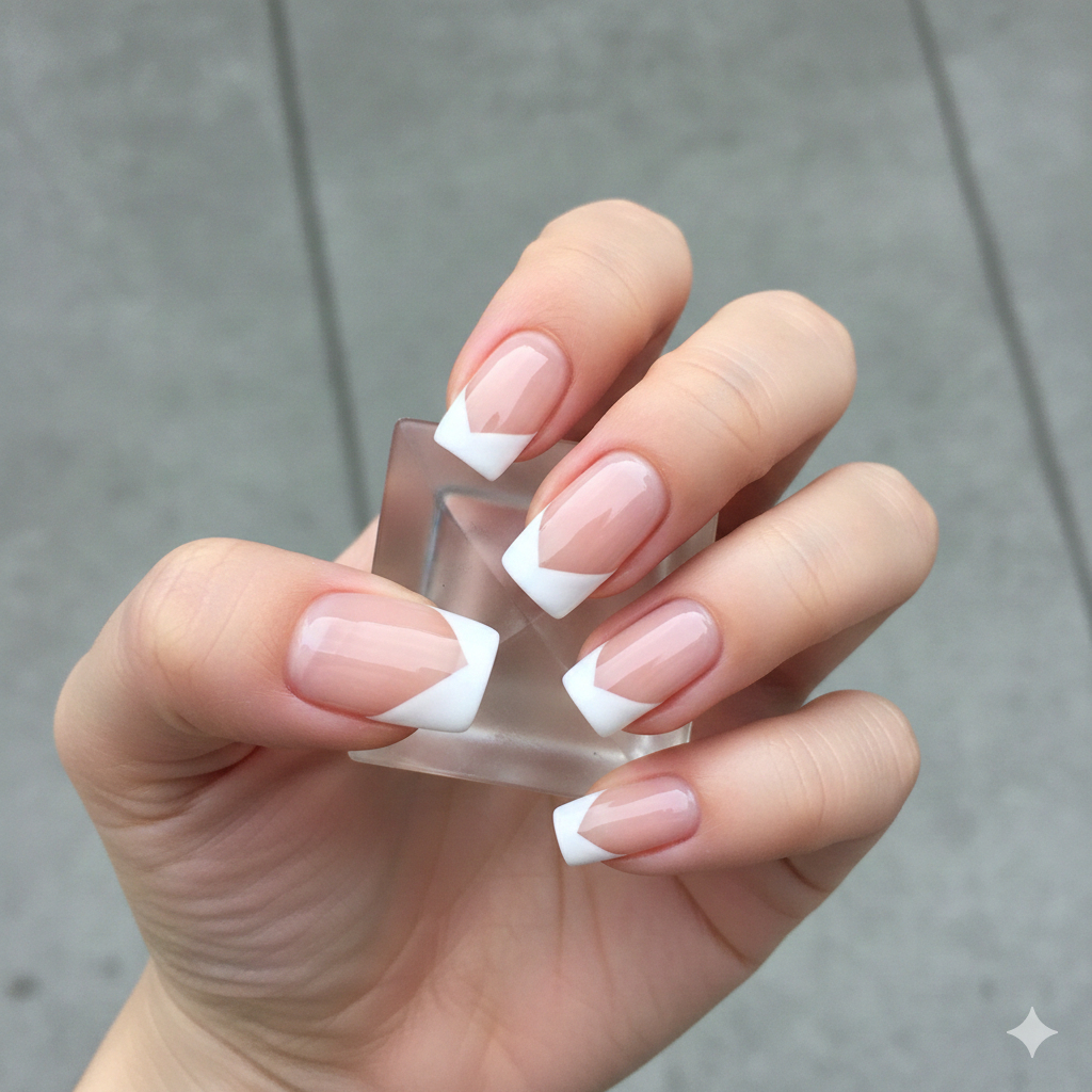 modern French tip nails 
