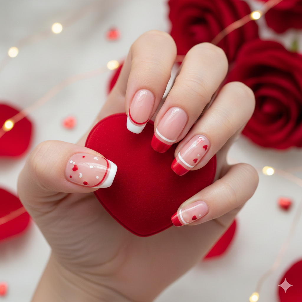 modern Valentine nails
