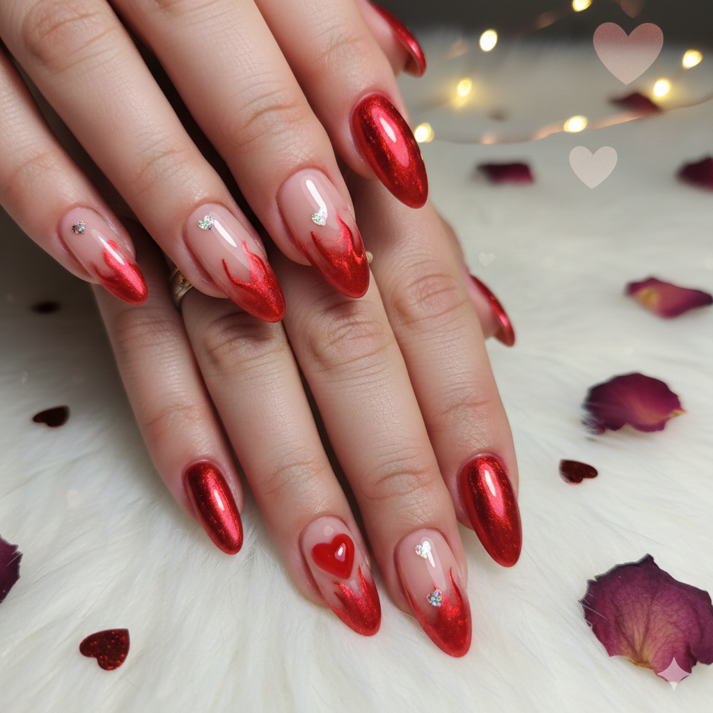 red Valentine nail ideas
