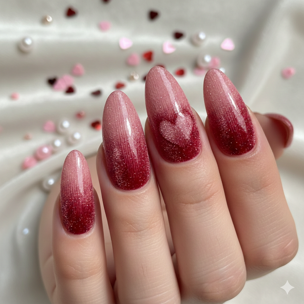 red Valentine nails
