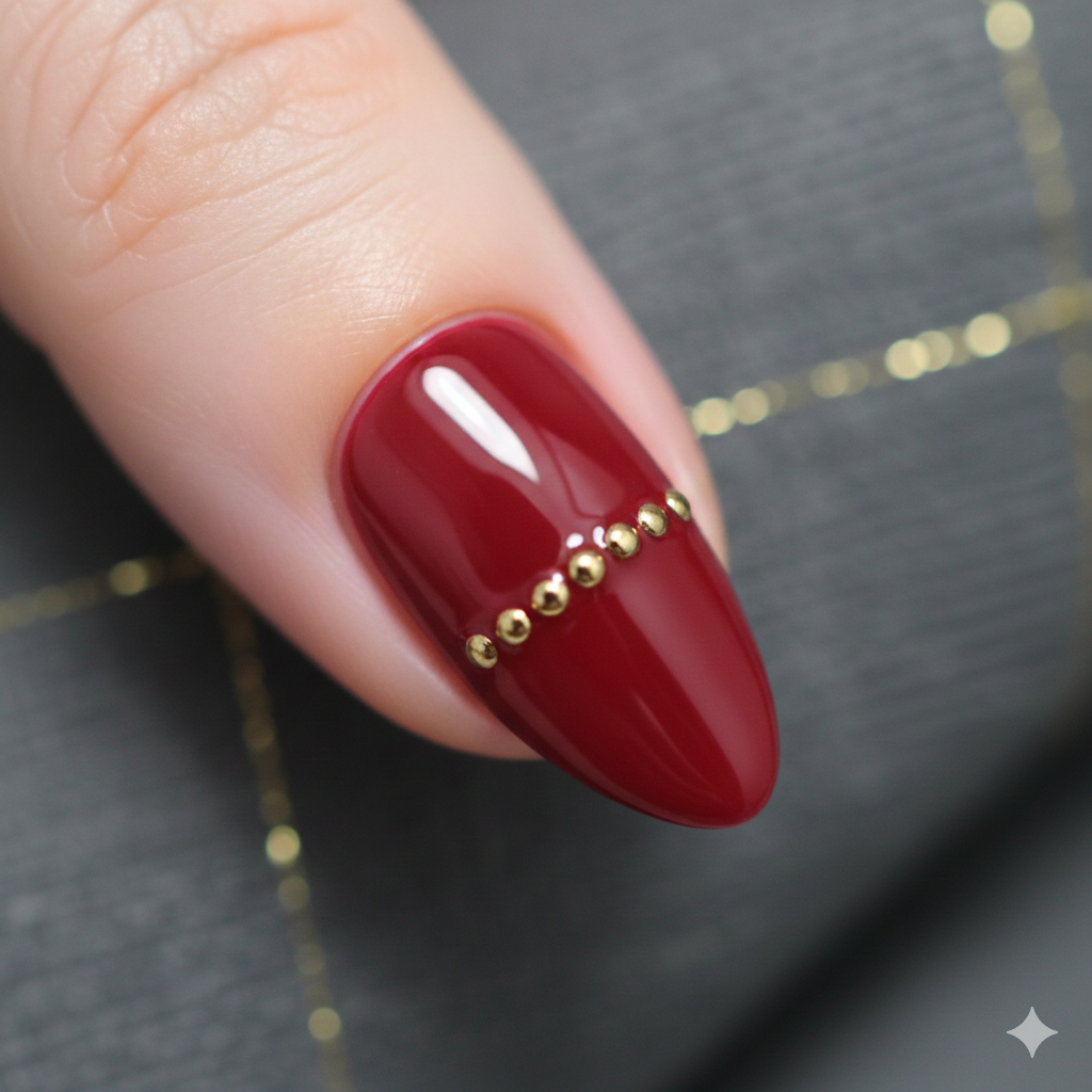 red rhinestone nails