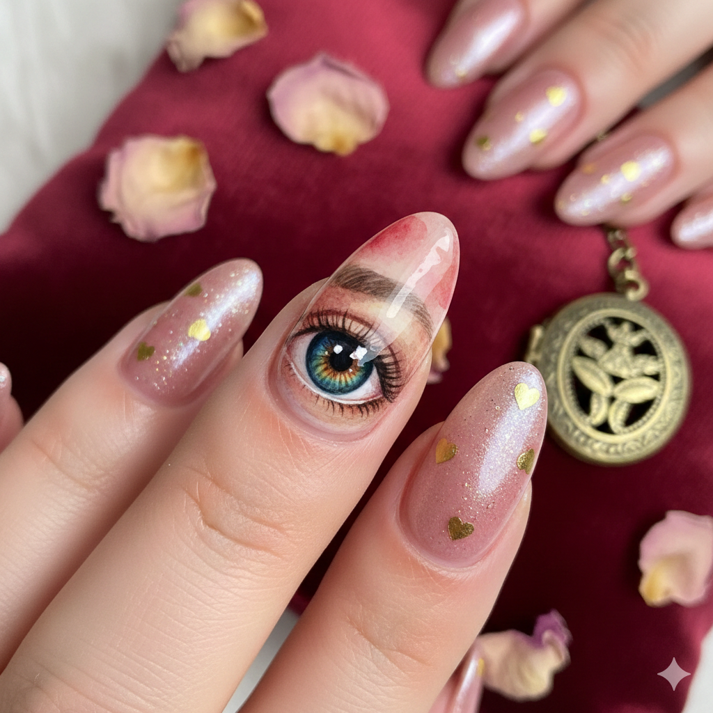 romantic Valentine nails
