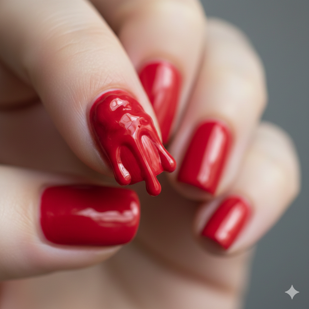 unique red nail design