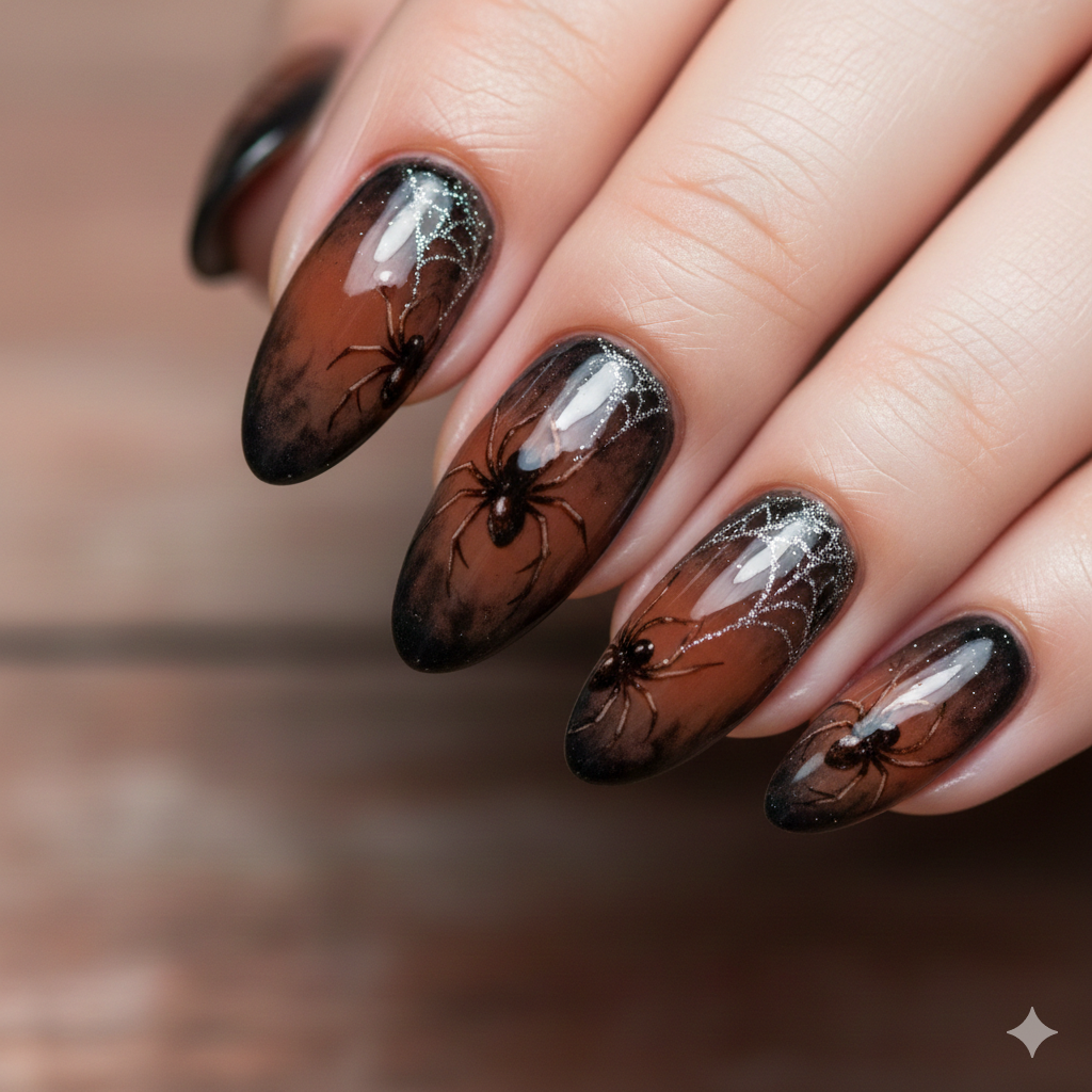 Blackened Brown Spiders